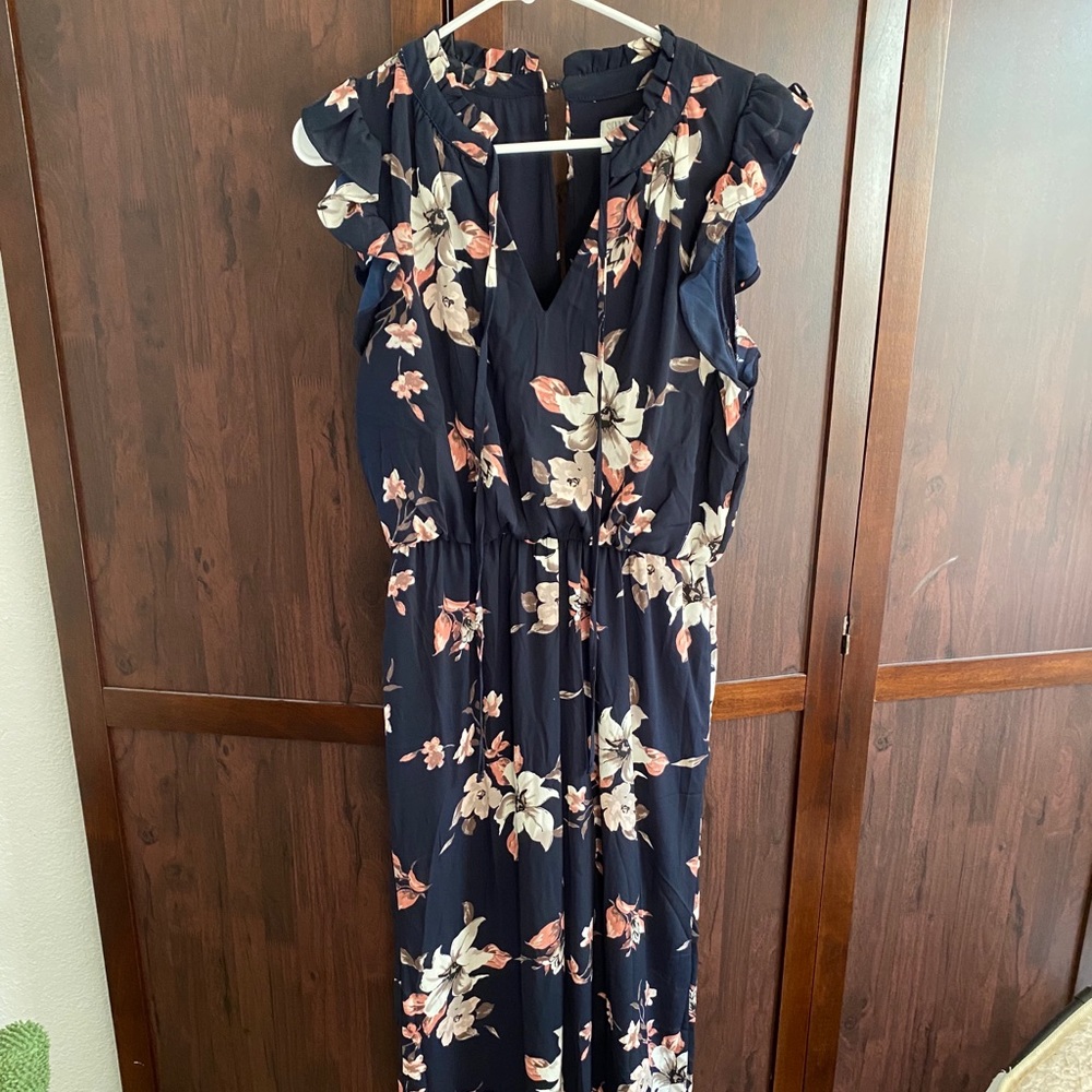 Navy floral jumpsuit